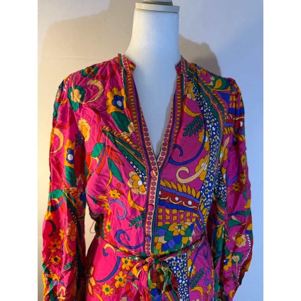 Adrianna Women's Printed Midi Dress Pink Multi 6 - Picture 4 of 4